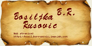 Bosiljka Rusović vizit kartica